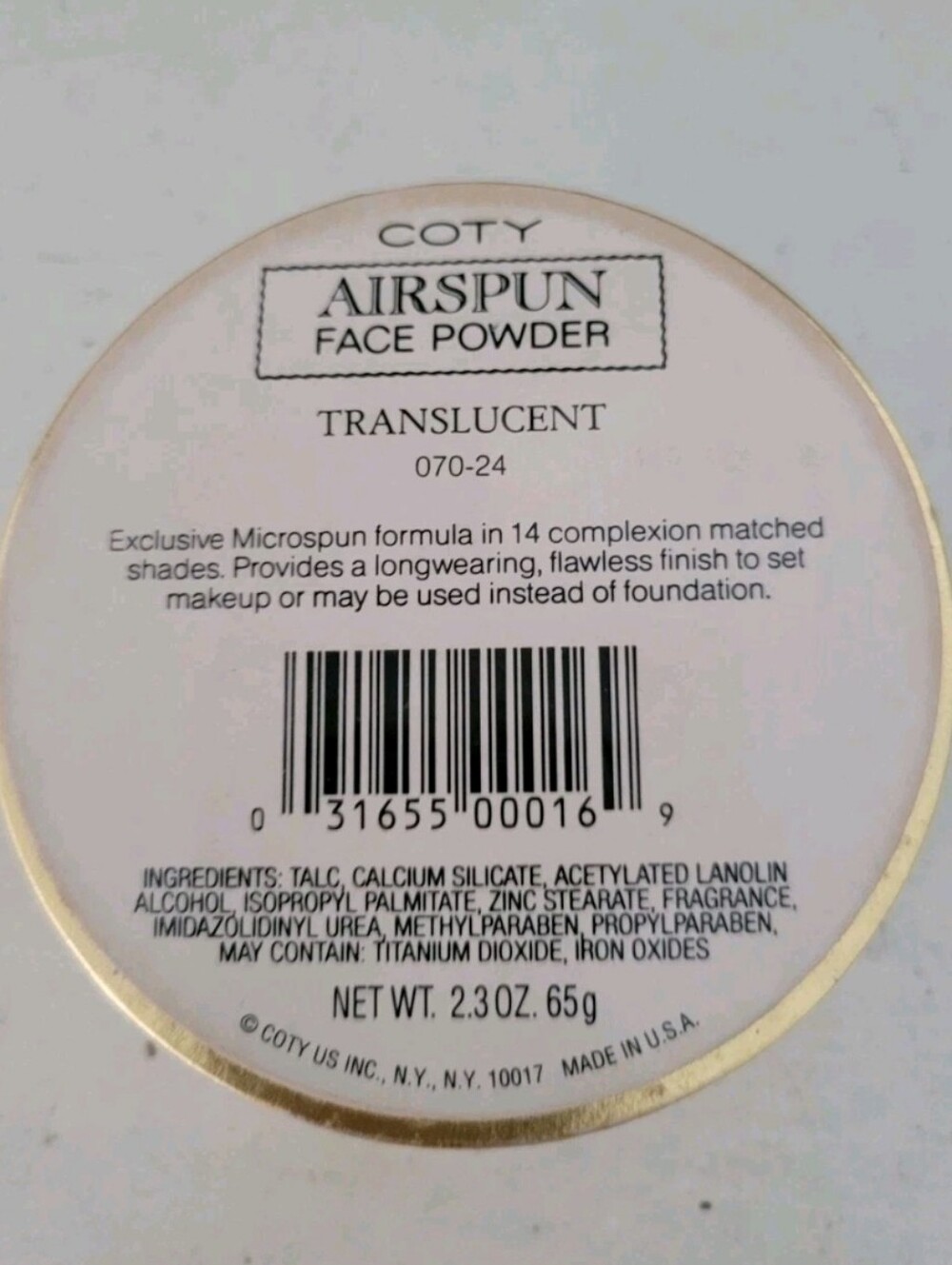 Vintage Coty Original Airspun Face Powder Translucent NEW 90s Made In USA Box - Picture 6 of 6